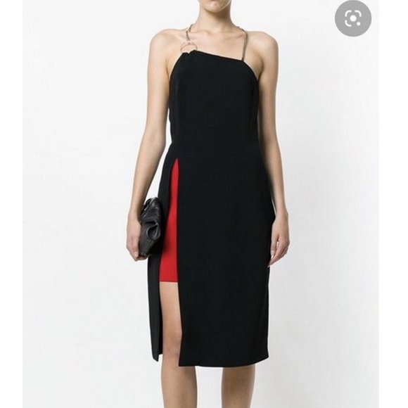 Auc Thierry Mugler Asymmetric Chain Halter Dress FR42 - Picture 2 of 15